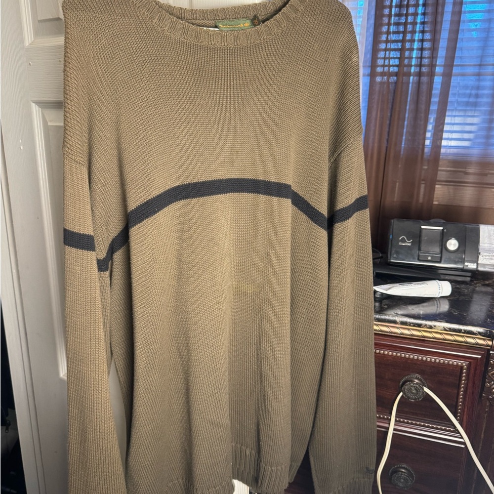 Timberland Tan and Black Crewneck Sweater